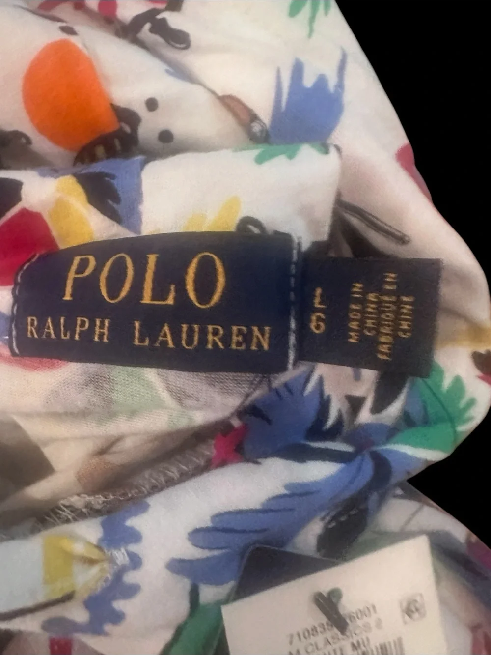 Polo Ralph Lauren Polo Bear Tropical Print Lightweight Hoodie NWT L 100% Cotton